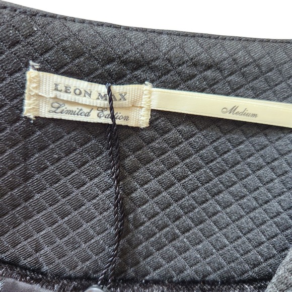 Leon Max Size M Limited Edition Circle Cloqué Jacquard Topper Coat Black Texture - Picture 5 of 15